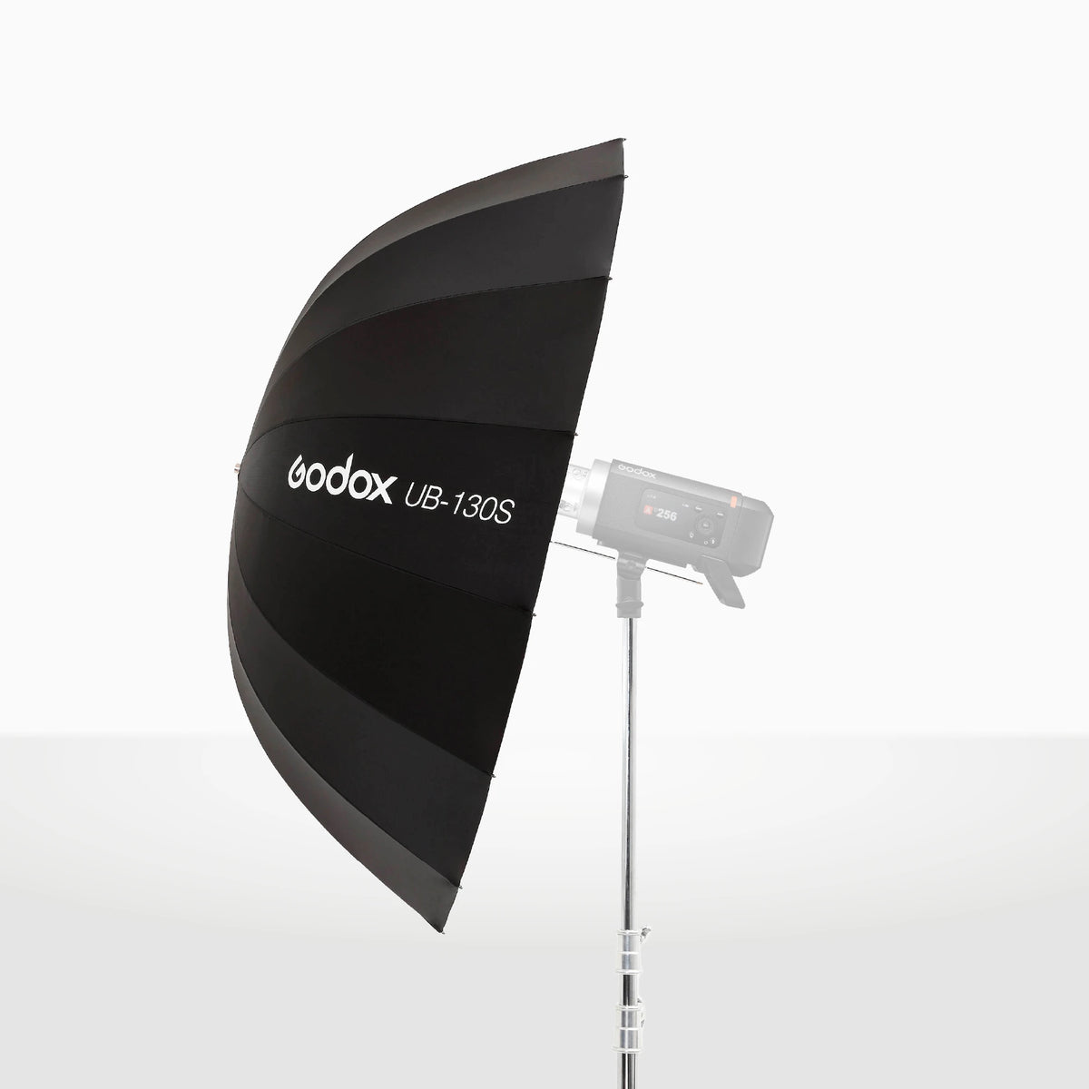 Sombrilla Godox UB-130S parabólico negro de interior plateado de 130 cm para Flashes