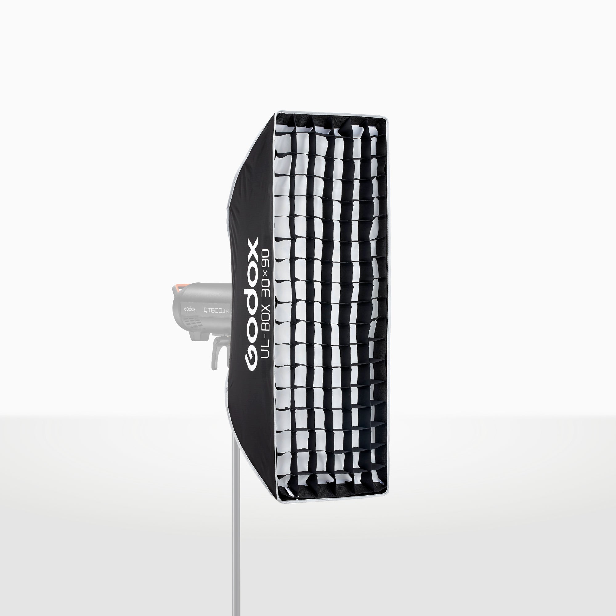 Softbox Godox rectangular UL-BOX-3090 de armado rápido de 30 x 90 cm con grilla y anillo adaptador de montura Bowens