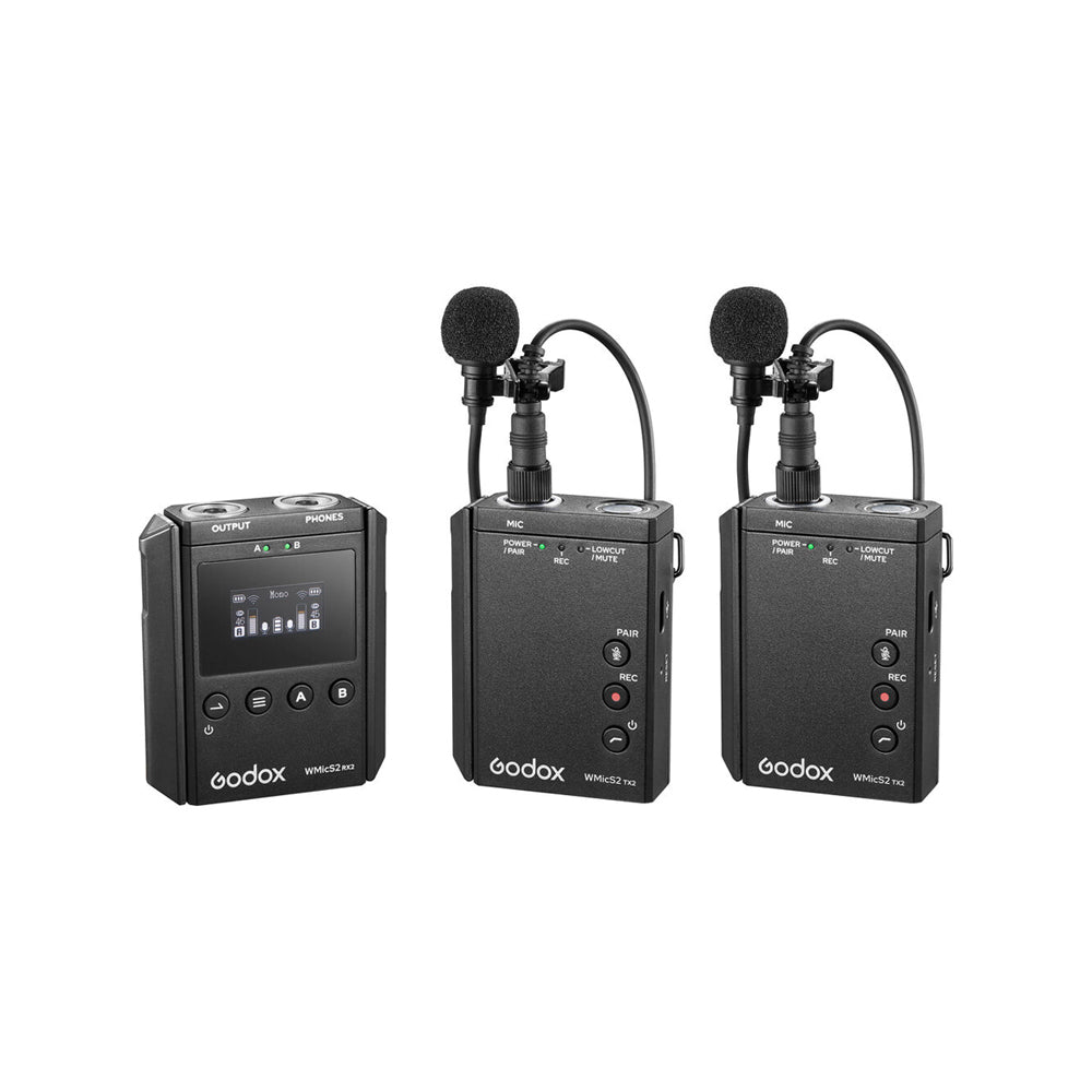 KIT DE DOS MICROFONOS PECHEROS INALAMBRICOS GODOX WMICS2 PARA CAMARAS