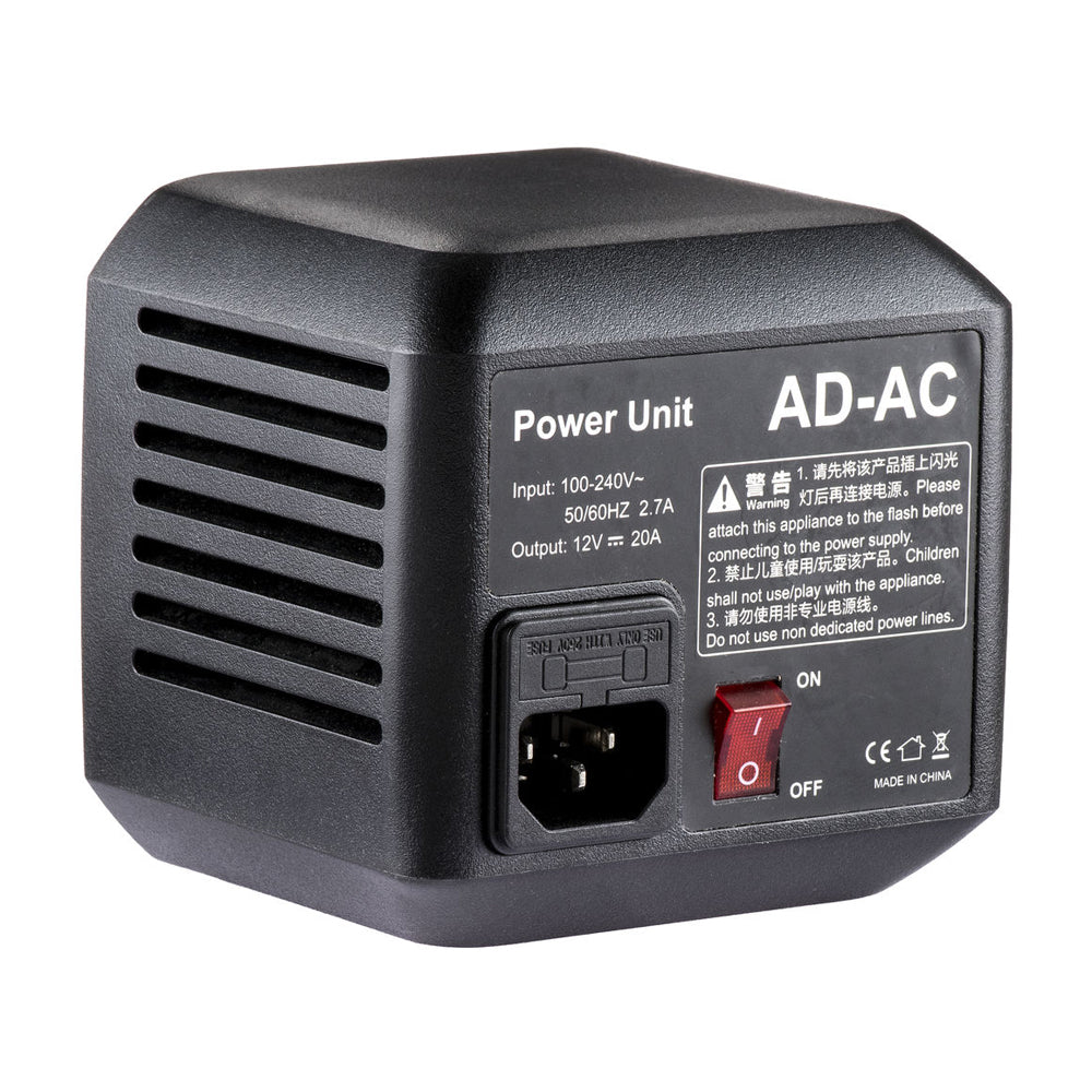 ADAPTADOR DE CORRIENTE GODOX AD-AC PARA FLASH PORTABLE GODOX WITSTRO AD600 PORTATIL Y TODO EN UNO