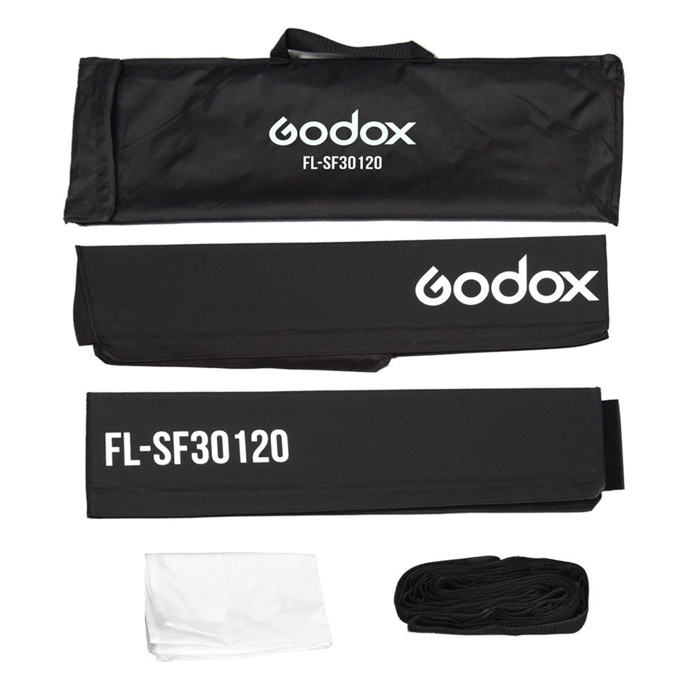Softbox Godox rectangular FL-SF30120 de 30 x 120 cm con grilla para Panel LED Godox FL150R flexible
