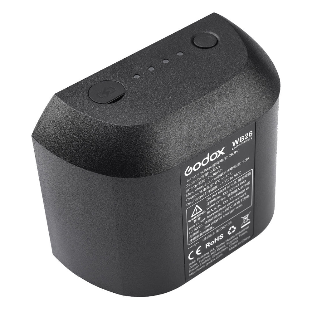 BATERIA GODOX WB26 PARA FLASH PORTABLE GODOX WITSTRO AD600PRO DE 600W PORTATIL Y TODO EN UNO