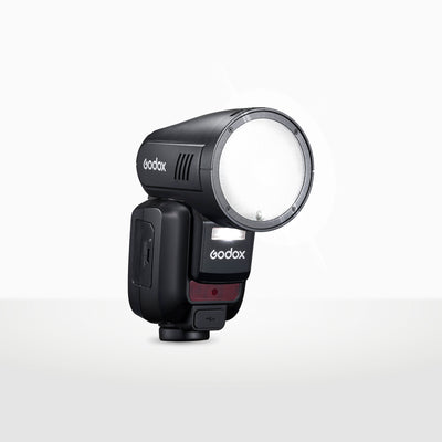 Flash de cámara Godox V100 TTL con cabezal redondo para Nikon