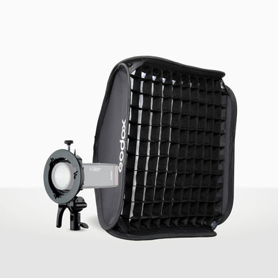 Kit Softbox Godox SGGV6060 de 60 x 60 cm con adaptador a Bowens S2 y grilla para Flashes de Zapata y Portátiles