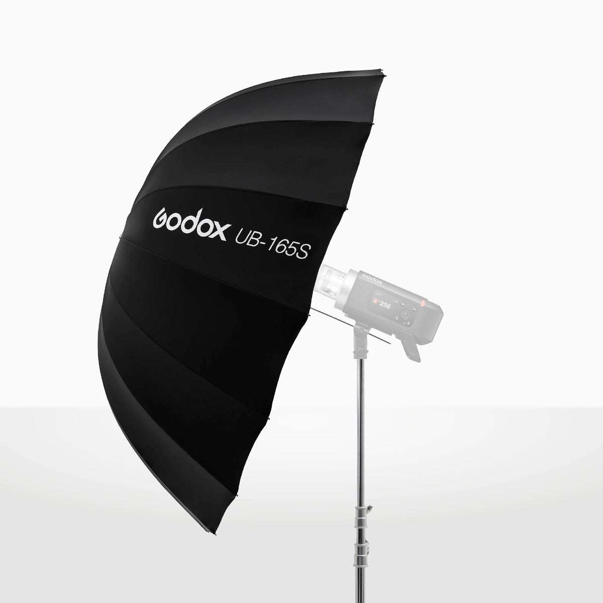 Sombrilla Godox UB-165S parabólico negro de interior plateado de 165 cm para Flashes