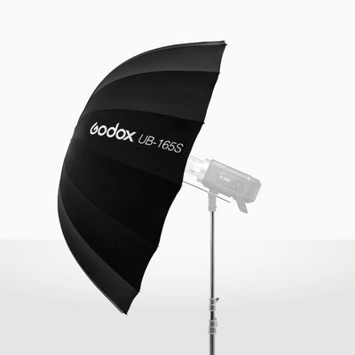 Sombrilla Godox UB-165S parabólico negro de interior plateado de 165 cm para Flashes