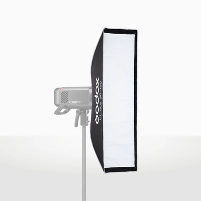 Softbox Godox rectangular UL-BOX-30120 de armado rápido de 30 x 120 cm con grilla y anillo adaptador de montura Bowens