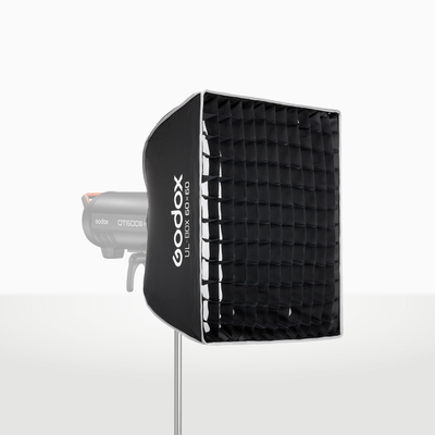 Softbox Godox cuadrado UL-BOX-60 de armado rápido de 60 x 60 cm con grilla y anillo adaptador de montura Bowens