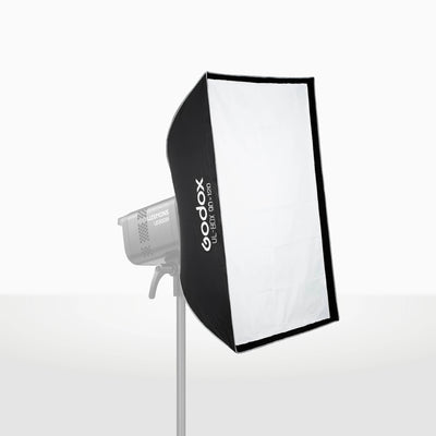 Softbox Godox rectangular UL-BOX-90120 de armado rápido de 90 x 120 cm con grilla y anillo adaptador de montura Bowens