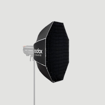 Softbox Godox octagonal UL-BOX-OCTA-90 de armado rápido de 90 cm con grilla y anillo adaptador de montura Bowens
