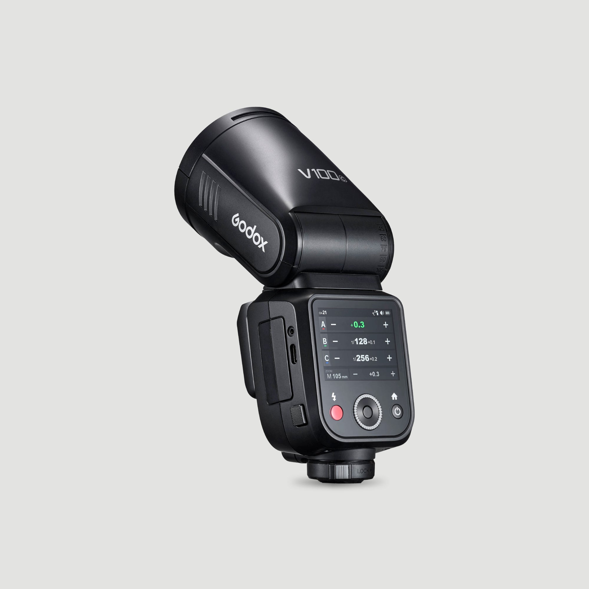 Flash de cámara Godox V100 TTL con cabezal redondo para Canon