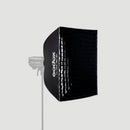 Softbox Godox cuadrado de armado rápido de 90 x 90 cm con grilla y anillo adaptador con montura Bowens Tipo S