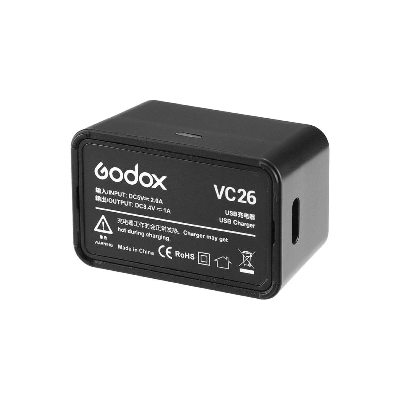 CARGADOR DE BATERIA GODOX VC26 PARA FLASH DE CAMARA GODOX V1 Y V860III