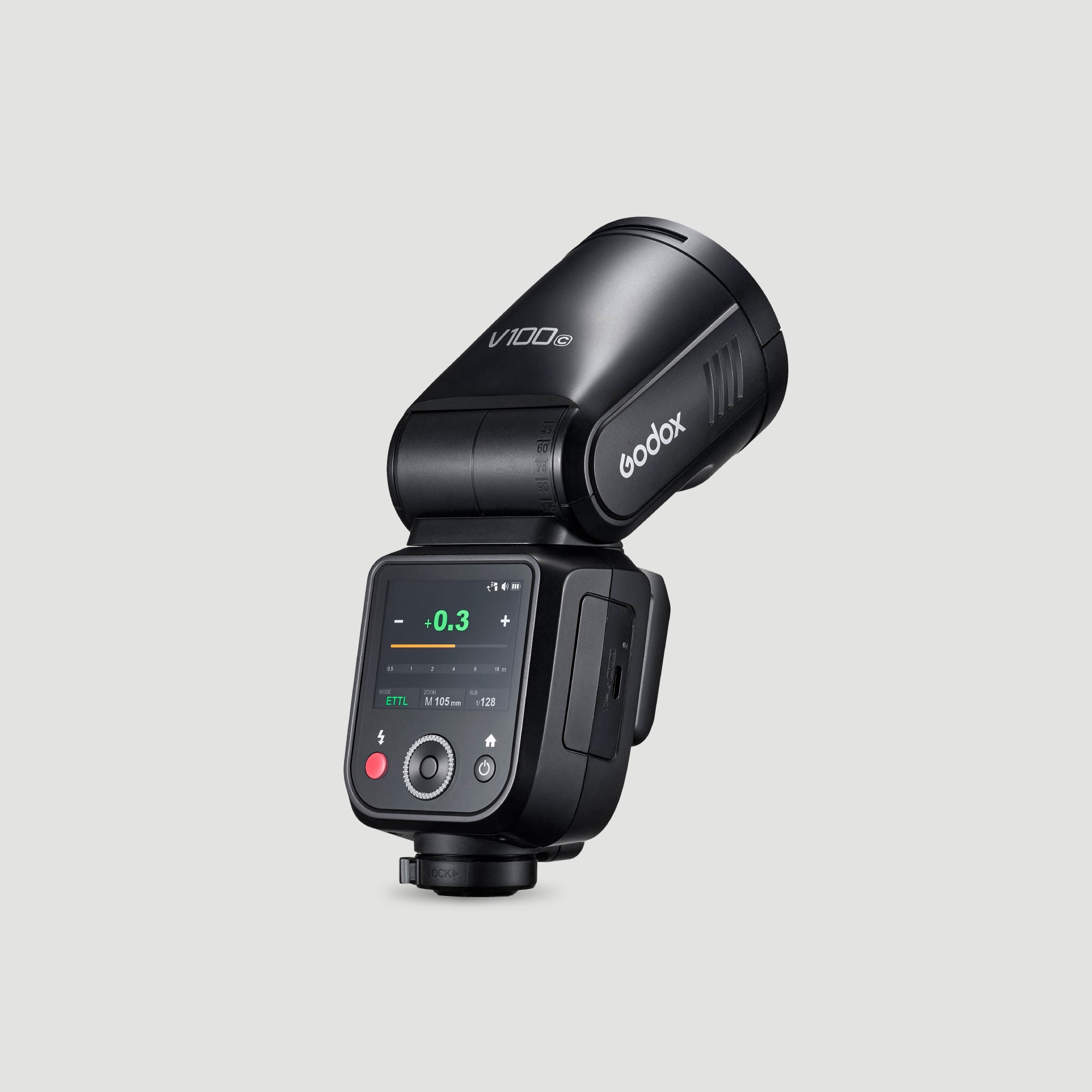 Flash de cámara Godox V100 TTL con cabezal redondo para Canon