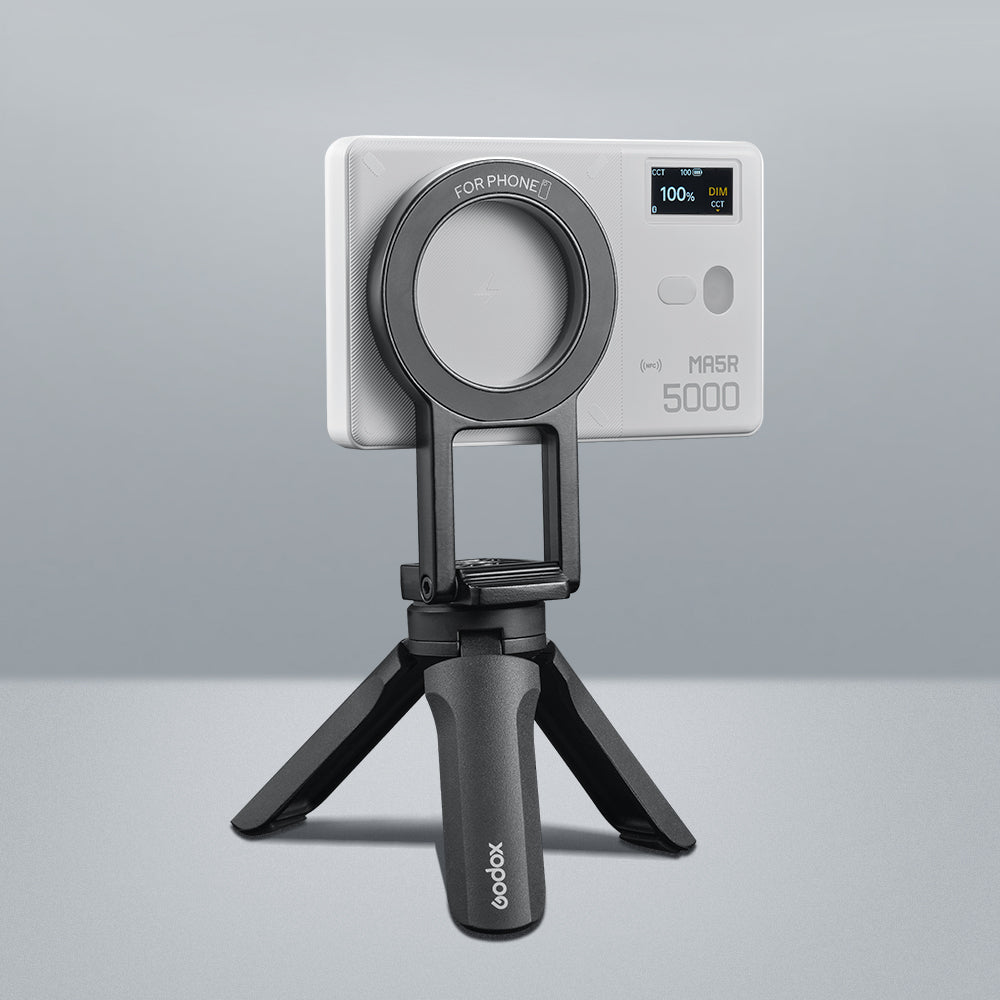 Trípode y Aro magnético Godox AM01 para Panel RGB MA5R y Smartphones Android y Iphone