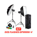 KIT DE DOS FLASHES DE ESTUDIO GODOX DP1000III-V DE 1000W CON LUZ DE MODELADO