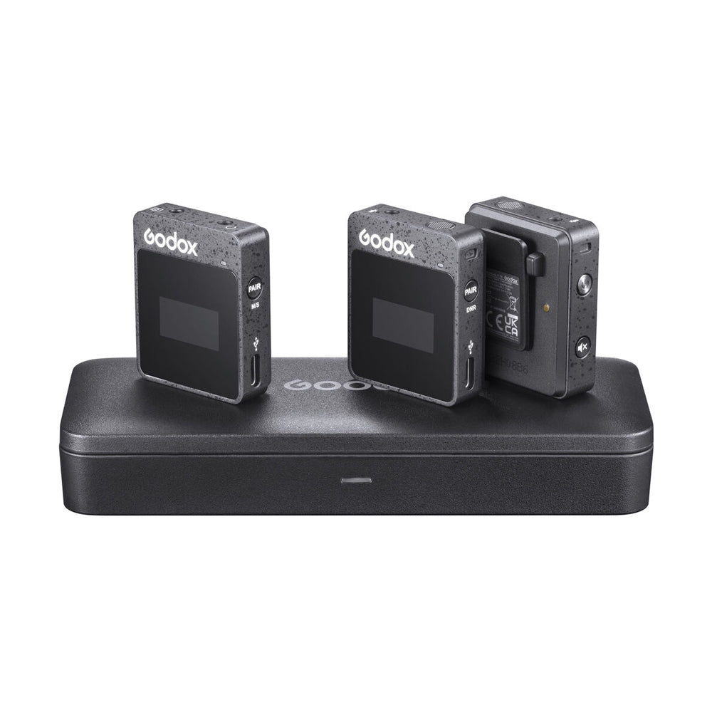 KIT DE DOS MICROFONOS PECHEROS INALAMBRICOS GODOX MOVELINK II M2 PARA CAMARAS Y SMARTPHONES
