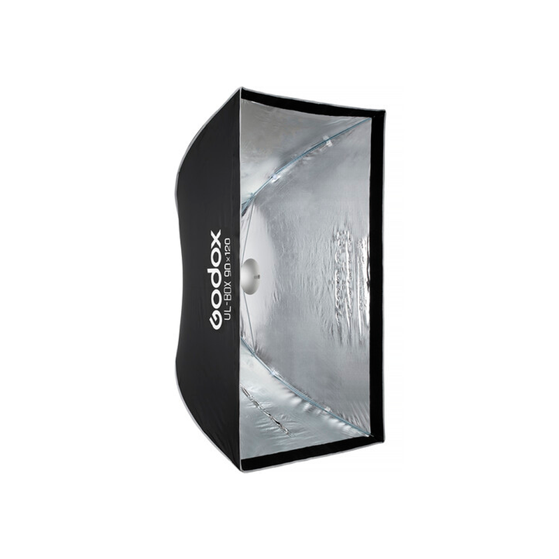 Softbox Godox rectangular de armado rápido de 90 x 120 cm con grilla y anillo adaptador con montura Bowens Tipo S