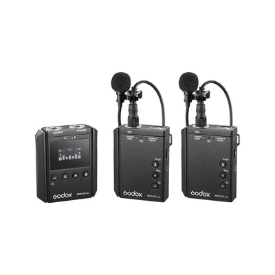 KIT DE DOS MICROFONOS PECHEROS INALAMBRICOS GODOX WMICS2 PARA CAMARAS