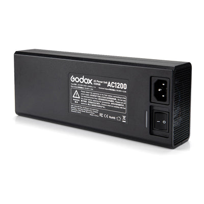 ADAPTADOR DE CORRIENTE GODOX AC1200 PARA FLASH PORTABLE GODOX WITSTRO AD1200PRO DE 1200W CON SISTEMA DE ALIMENTACION