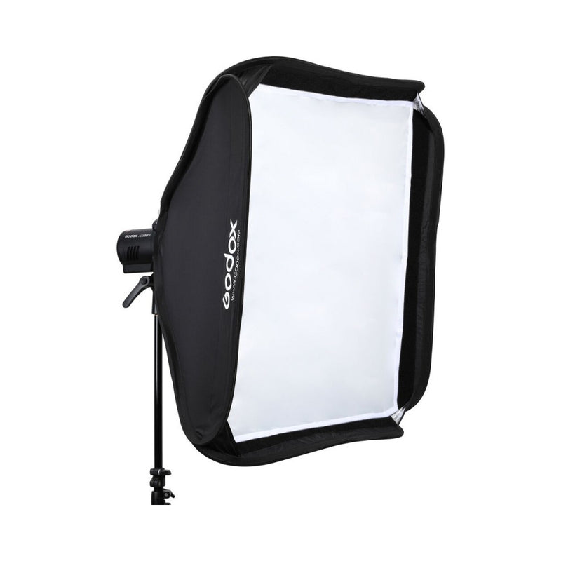 SOFTBOX GODOX DE 80X80CM CON GRILLA Y CON MONTURA TIPO S PARA FLASH DE CAMARA CON CABEZAL REDONDO O RECTANGULAR