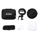 SOFTBOX GODOX DE 80X80CM CON MONTURA TIPO S PARA FLASH DE CAMARA CON CABEZAL REDONDO O RECTANGULAR