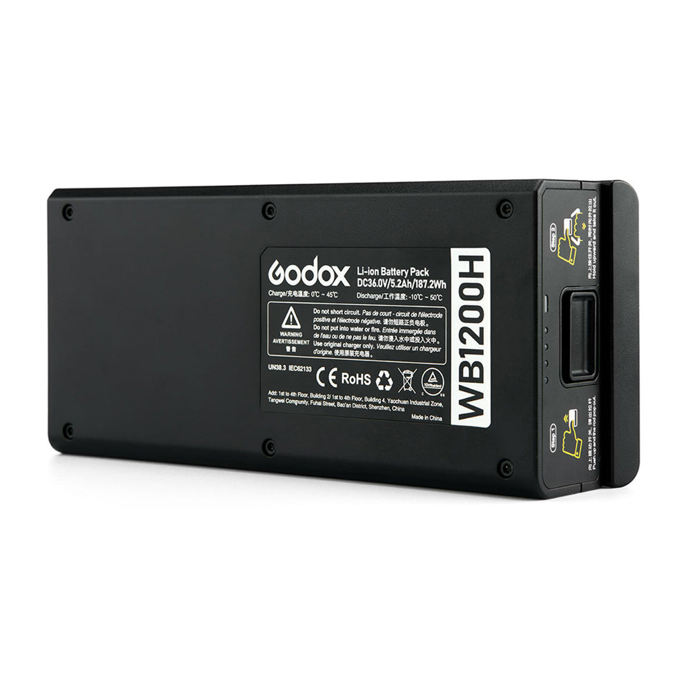 BATERIA GODOX WB1200H PARA FLASH PORTABLE GODOX WITSTRO AD1200PRO DE 1200W CON SISTEMA DE ALIMENTACION
