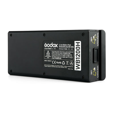 BATERIA GODOX WB1200H PARA FLASH PORTABLE GODOX WITSTRO AD1200PRO DE 1200W CON SISTEMA DE ALIMENTACION
