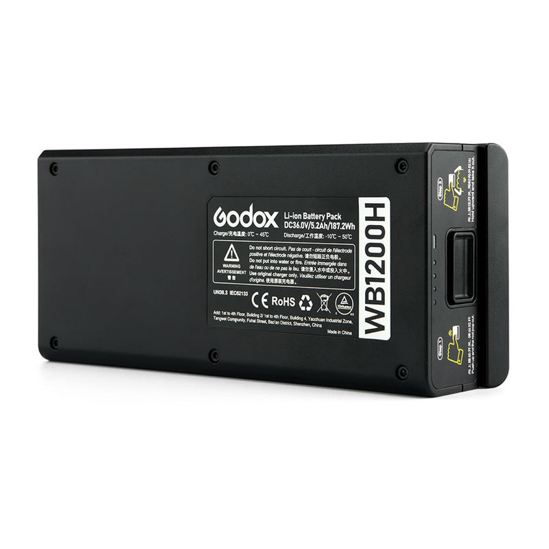 BATERIA GODOX WB1200H PARA FLASH PORTABLE GODOX WITSTRO AD1200PRO DE 1200W CON SISTEMA DE ALIMENTACION