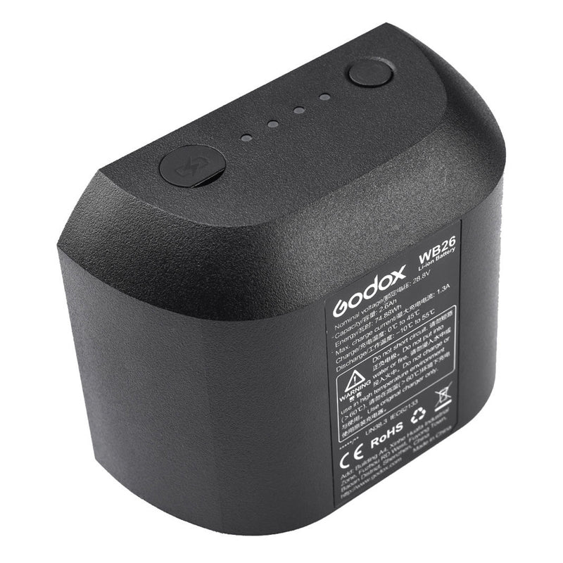 BATERIA GODOX WB26 PARA FLASH PORTABLE GODOX WITSTRO AD600PRO DE 600W PORTATIL Y TODO EN UNO