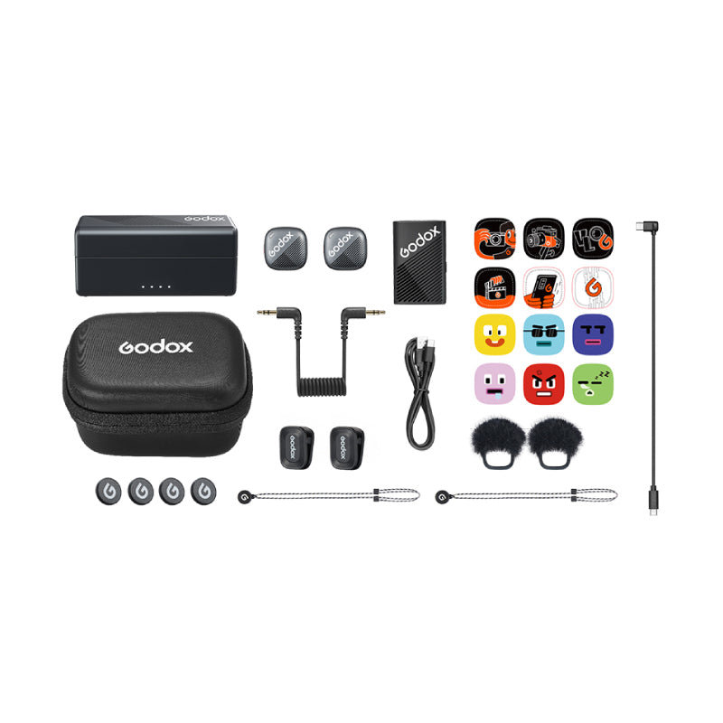 MICROFONO PECHERO INALAMBRICOS GODOX CUBE-C PARA 2 PERSONAS PARA CAMARAS Y SMARTPHONES