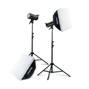 Kit Godox de dos Flashes de Estudio SK400II-V con dos Softboxes de 70x100 cm con Montura Tipo Bowens y dos Parantes 304 de 200 cm.